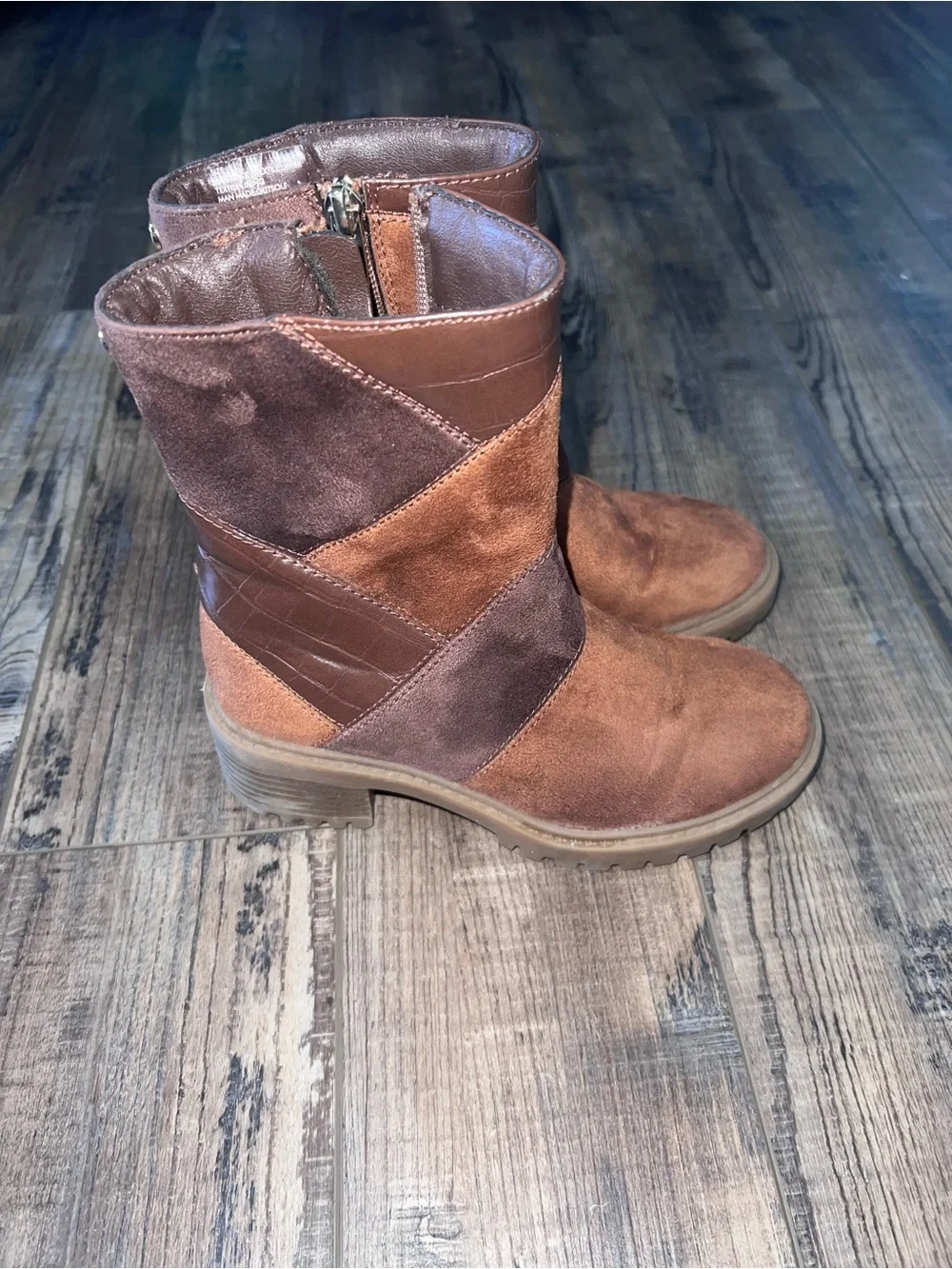 Vince Camuto Patchwork Suede Boots - Stylish Everyday Comfort